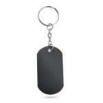 Militaire aluminium badge sleutelhanger Metallic kleur zwart