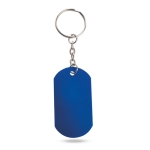 Militaire aluminium badge sleutelhanger Metallic kleur blauw