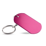 Militaire aluminium badge sleutelhanger Metallic kleur fuchsia