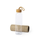 Promotionele glazen fles met eco-hoes 500ml Crystal Bamboo kleur doorzichtig tweede weergave