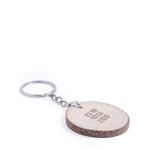 Ronde gepersonaliseerde houten sleutelhanger graveren Nature Round met jouw bedrukking