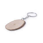 Beukenhouten sleutelhanger met logo Nature Oval kleur naturel