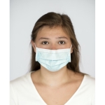 Doos met 50 wegwerpmaskers type IIR met 3 lagen zonder markering kleur lichtblauw luxe weergave 2