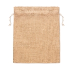 Kleine bedrukte jute tas met verstelbare sluiting 14x22cm Jute Small kleur beige tweede weergave