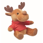 Rendier knuffel met logo op t-shirt Rudolph kleur rood derde weergave