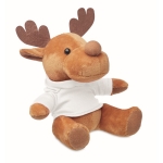 Rendier knuffel met logo op t-shirt Rudolph kleur wit derde weergave