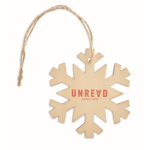 Houten sneeuwvlok versiering met kersthanger Snowflake kleur hout hoofdweergave