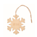 Houten sneeuwvlok versiering met kersthanger Snowflake kleur hout weergave met bedrukking