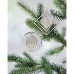 Roestvrijstalen kerstdecoratie met logo Round kleur zilver sfeervolle weergave