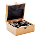 Set met 2 aanpasbare luxe whiskyglazen in hoes Deluxe kleur hout