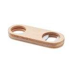 Flesopener van hout en staal bedrukken Metalwood Small kleur hout