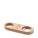 Flesopener van hout en staal bedrukken Metalwood Small weergave met bedrukking