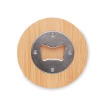 Ronde bamboe flessenopener Round Bambo kleur hout vierde weergave