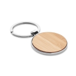 Elegante ronde houten sleutelhanger bedrukken Bamboo Round kleur hout