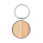 Elegante ronde houten sleutelhanger bedrukken Bamboo Round kleur hout derde weergave