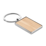 Zink en bamboe houten sleutelhanger graveren Bamboo Rectangle kleur hout