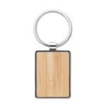 Zink en bamboe houten sleutelhanger graveren Bamboo Rectangle kleur hout derde weergave