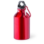 Klein aluminium flesje in felle kleur met karabijnhaak 330ml Cruiser kleur rood