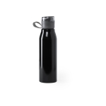 Glanzende metalen fles met logo en grote capaciteit 700 ml Loop XL kleur zwart  negende weergave