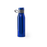 Glanzende metalen fles met logo en grote capaciteit 700 ml Loop XL kleur blauw  negende weergave