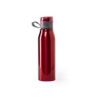 Glanzende metalen fles met logo en grote capaciteit 700 ml Loop XL kleur rood  negende weergave