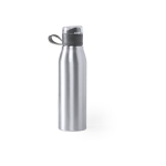 Glanzende metalen fles met logo en grote capaciteit 700 ml Loop XL kleur zilver  negende weergave