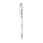 Antibacteriële plastic pen met blauwe inkt Antibacterial Lines kleur wit afbeelding met logo