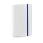 Witte kartonnen notitieboek bedrukken met logo A6 Custom kleur blauw