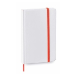 Witte kartonnen notitieboek bedrukken met logo A6 Custom kleur rood  negende weergave