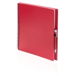 Gerecycled notitieboekje in kleur met pen A4 gladde vellen ECOriginal kleur rood