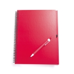 Gerecycled notitieboekje in kleur met pen A4 gladde vellen ECOriginal kleur rood tweede weergave