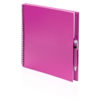 Gerecycled notitieboekje in kleur met pen A4 gladde vellen ECOriginal kleur fuchsia