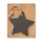 Zwarte stervormige hanger met touw Star kleur zwart derde weergave