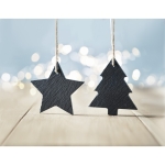 Zwarte stervormige hanger met touw Star kleur zwart sfeervolle weergave