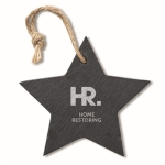 Zwarte stervormige hanger met touw Star kleur zwart tweede hoofdweergave