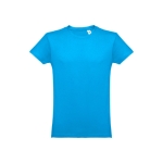 T-shirts laten bedrukken van gekaard katoen 150 g/m2 THC Luanda kleur cyaan blauw eerste weergave