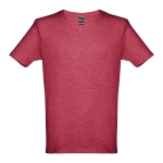 Unisex katoenen t-shirts met logo 150 g/m2 THC Athens kleur gemarmerd rood