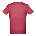 Unisex katoenen t-shirts met logo 150 g/m2 THC Athens kleur gemarmerd rood