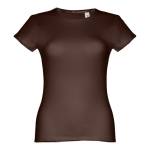 Goedkope katoenen dames t-shirts 150 g/m2 THC Sofia kleur bruin