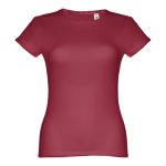 Goedkope katoenen dames t-shirts 150 g/m2 THC Sofia kleur bordeaux