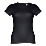 Goedkope katoenen dames t-shirts 150 g/m2 THC Sofia kleur zwart