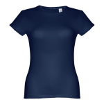 Goedkope katoenen dames t-shirts 150 g/m2 THC Sofia kleur blauw