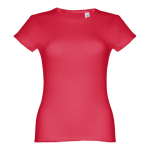 Goedkope katoenen dames t-shirts 150 g/m2 THC Sofia kleur rood