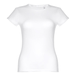 Goedkope katoenen dames t-shirts 150 g/m2 THC Sofia kleur wit