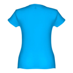 Goedkope katoenen dames t-shirts 150 g/m2 THC Sofia kleur cyaan blauw