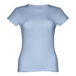 Goedkope katoenen dames t-shirts 150 g/m2 THC Sofia kleur lichtblauw