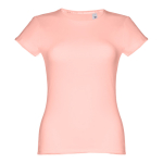 Goedkope katoenen dames t-shirts 150 g/m2 THC Sofia kleur zalm