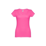 Getailleerde dames t-shirt met v-hals en katoen 150 g/m2 THC Athens kleur fuchsia eerste weergave