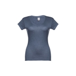 Getailleerde dames t-shirt met v-hals en katoen 150 g/m2 THC Athens kleur gemarmerd blauw eerste weergave