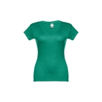 Getailleerde dames t-shirt met v-hals en katoen 150 g/m2 THC Athens kleur gemarmerd groen eerste weergave